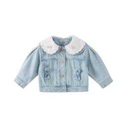 Dave Bella Baby Girls Demin Jacket Spring Long Sleeves Top Children Cute Cotton Soft Cowboy Outwear Clothes DB1230207