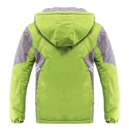 Winter Warm Fleece Padded Thick Child Coat Waterproof Contrast Detachable Hood Zipper Girls Boys Jackets Kids Outfits 3-12 Years