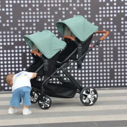 EU STOCK NEW Twins Baby Stroller Can Sit and Lie Double Stroller Shock Absorber Foldable Child Stroller FreeShipping Foldable