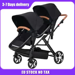 EU STOCK NEW Twins Baby Stroller Can Sit and Lie Double Stroller Shock Absorber Foldable Child Stroller FreeShipping Foldable