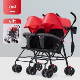 Twin Baby Stroller Lightweight Double Folding Stroller Foldable, Five-point Safety Belt, Safe and Stable