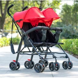 Twin Baby Stroller Lightweight Double Folding Stroller Foldable, Five-point Safety Belt, Safe and Stable