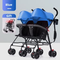 Twin Baby Stroller Lightweight Double Folding Stroller Foldable, Five-point Safety Belt, Safe and Stable