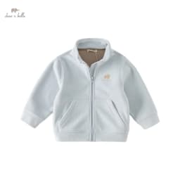 Dave Bella Children Girl's Boy's Autumn Fashion Casual Fleece Coat Tops Cardigan Antistatic Outerwear Outdoor DB4237540