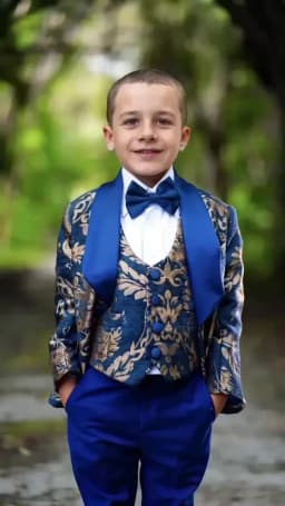 Jacquard Boys Suit 3 Piece Set Wedding Kids Blazer Custom Boys Tuxedo 2-16T Classic Outfit Slim Fit Clothes