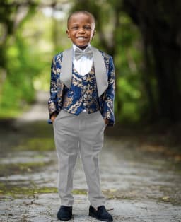 Jacquard Boys Suit 3 Piece Set Wedding Kids Blazer Custom Boys Tuxedo 2-16T Classic Outfit Slim Fit Clothes
