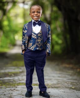 Jacquard Boys Suit 3 Piece Set Wedding Kids Blazer Custom Boys Tuxedo 2-16T Classic Outfit Slim Fit Clothes