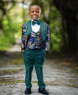 Jacquard Boys Suit 3 Piece Set Wedding Kids Blazer Custom Boys Tuxedo 2-16T Classic Outfit Slim Fit Clothes
