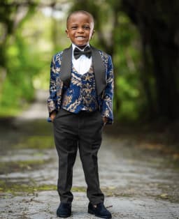 Jacquard Boys Suit 3 Piece Set Wedding Kids Blazer Custom Boys Tuxedo 2-16T Classic Outfit Slim Fit Clothes