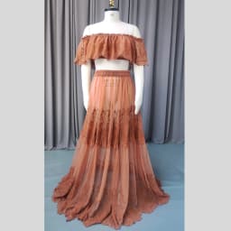 Boho Pregnant Dress Elegance 2 Piece Set Embroidered Mesh Lace Dress Baby Shower Dresses Photoshoot Photography Dress For Women