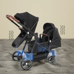NEW 2in1 Baby stroller Multi functional twins double stroller for 2 kids baby carriage, portable stroller can be boarded