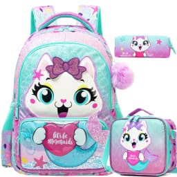 Kids School Backpacks for Girls Boys Backpack with Lunch Bag for Elmentary Students