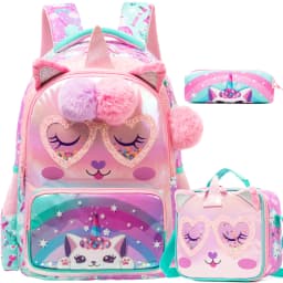 Kids School Backpacks for Girls Boys Backpack with Lunch Bag for Elmentary Students
