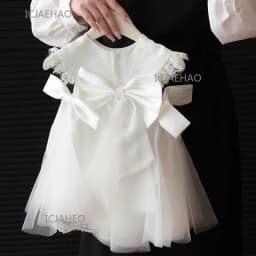 Party Dresses Baby Girl Princess Lace Dress Birthday Children Clothes Bow Infant White Baptism Vestido Toddler Girls Wedding