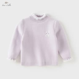 Dave Bella Girls Knitted Sweater Autumn Winter Warmth Children Plush Soft Pullover Fashion Top Outerwear Kids Clothing DB4253989
