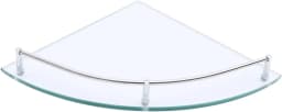 Glass Corner Shelf,23.5 x 23.5 cm,Wall Shelf for Bathroom, Shower Shelf, Bathroom,Glass Bathroom Shelf with 4mm ESG Safety Glass