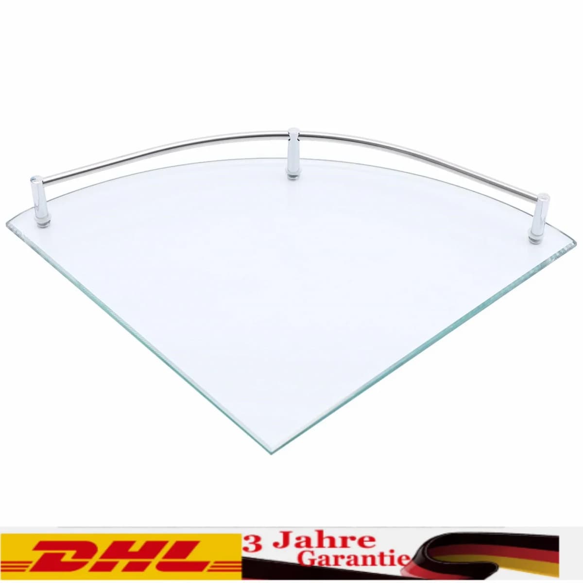 Glass Corner Shelf,23.5 x 23.5 cm,Wall Shelf for Bathroom, Shower Shelf, Bathroom,Glass Bathroom Shelf with 4mm ESG Safety Glass