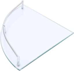 Glass Corner Shelf,23.5 x 23.5 cm,Wall Shelf for Bathroom, Shower Shelf, Bathroom,Glass Bathroom Shelf with 4mm ESG Safety Glass
