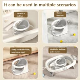Baby Bath Seat, Baby Bath Support, Baby Sit Up Bath Seat, Children Safety Shower Assistance Supplies for Home Travel Housewarmin