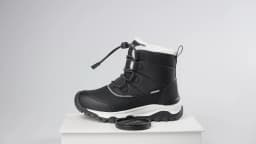 Uovo Kids Water-Resistant Black Boots, Plush Fleece Lining, Non-Slip Outsole, EU Sizes 31-39