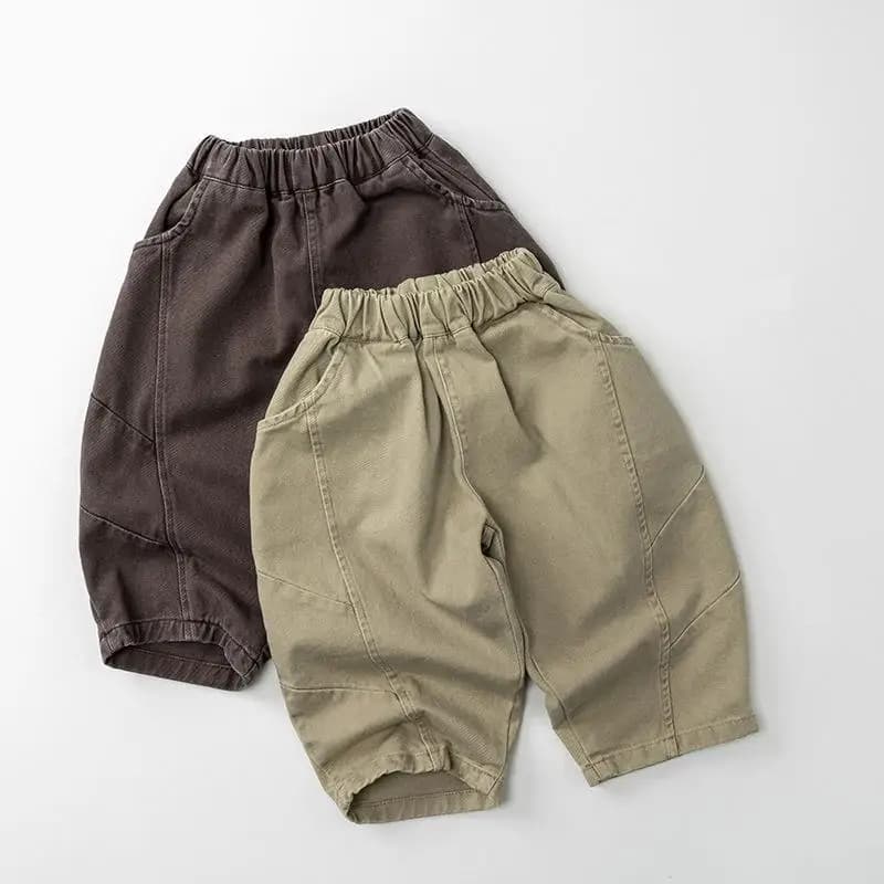 2026 Spring New Children Casual Pants Boys Girls Vintage Harem Pants Baby Loose Trousers Solid Toddler Pants Kids Clothes
