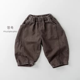 2026 Spring New Children Casual Pants Boys Girls Vintage Harem Pants Baby Loose Trousers Solid Toddler Pants Kids Clothes