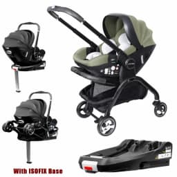 4in1 Baby Stroller, Children's Car Seat Luxurious Newborn Portable Lightweight Baby Carriage with ISOFIX Base