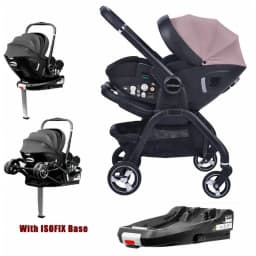 4in1 Baby Stroller, Children's Car Seat Luxurious Newborn Portable Lightweight Baby Carriage with ISOFIX Base