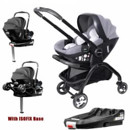 4in1 Baby Stroller, Children's Car Seat Luxurious Newborn Portable Lightweight Baby Carriage with ISOFIX Base