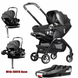 4in1 Baby Stroller, Children's Car Seat Luxurious Newborn Portable Lightweight Baby Carriage with ISOFIX Base
