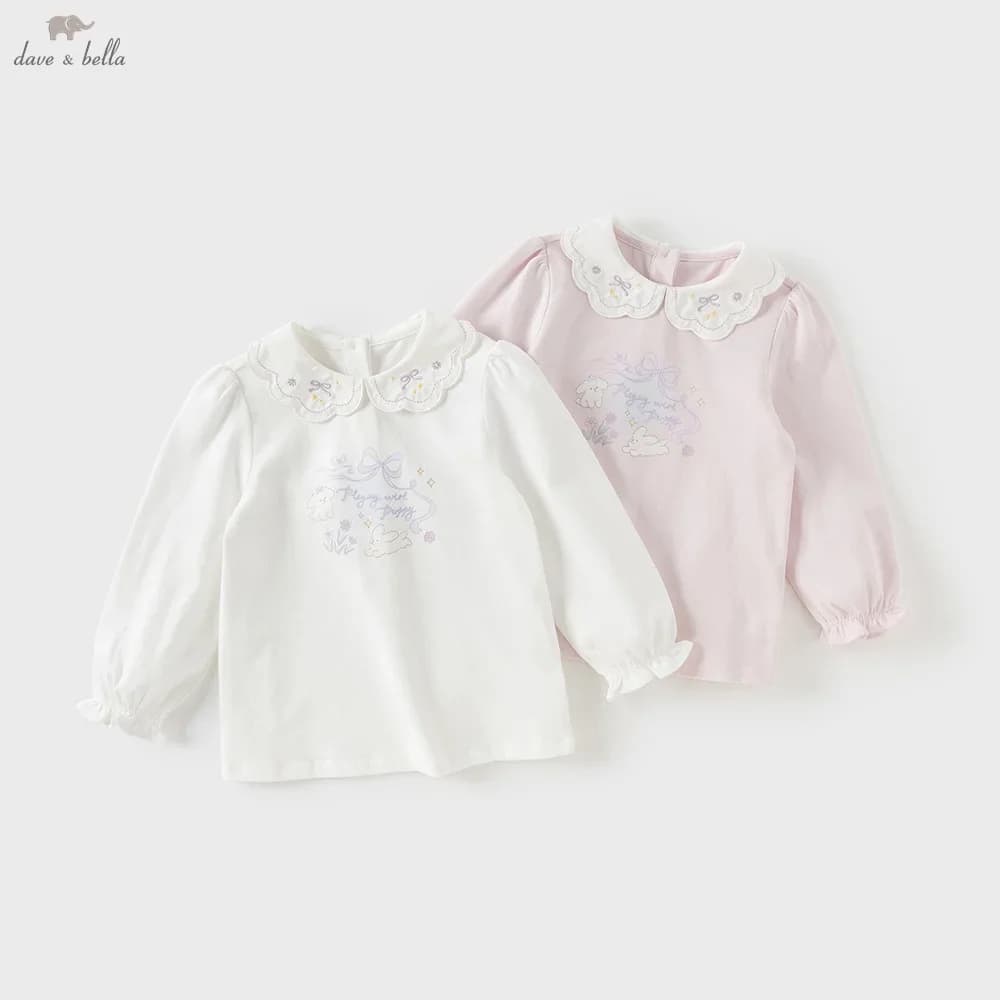 Dave Bella Girls Baby Long Sleeves T-Shirt Top Autumn Comfortable Casual Sweet Cute Children 's Bottoming Shirt Party DB3252846