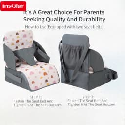 Fashion 2-IN-1 Seat Suit Multi-functional Anti-slip Booster Seat +Diaper Bag Portable Dining Chair Seat Cushion Convenient 1-3Y