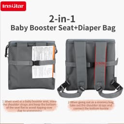 Fashion 2-IN-1 Seat Suit Multi-functional Anti-slip Booster Seat +Diaper Bag Portable Dining Chair Seat Cushion Convenient 1-3Y