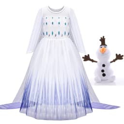 2026 Girls Cospaly Elsa White Elegant Princess Beautiful Dress Birthday Holiday Party Carnival Gift Clothing + Accessories Set
