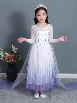 2026 Girls Cospaly Elsa White Elegant Princess Beautiful Dress Birthday Holiday Party Carnival Gift Clothing + Accessories Set