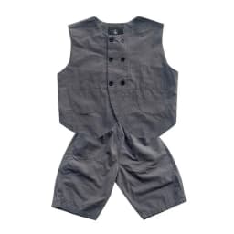 Autumn Fashion Baby Boys Waistcoat Gray Vest+Tshirts+Loose Pants 3pcs Children Set Casual Streetwear Handsome Suit