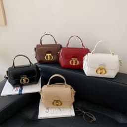 Trendy Design Letter Logo Diaper Bag Luxury Tote Messenger Purse For Women Solid Color Commuter Bag Elegant Leather Classic