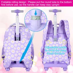 Rolling Backpack for Womens and Mens, Adults Wheeled Bookbag with Lunch Box for Girls and Boys.