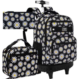 Rolling Backpack for Womens and Mens, Adults Wheeled Bookbag with Lunch Box for Girls and Boys.
