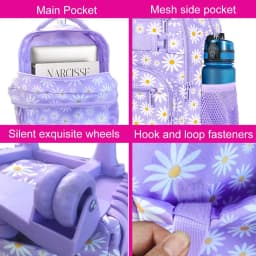 Rolling Backpack for Womens and Mens, Adults Wheeled Bookbag with Lunch Box for Girls and Boys.
