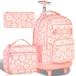 Rolling Backpack for Womens and Mens, Adults Wheeled Bookbag with Lunch Box for Girls and Boys.