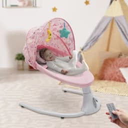 Electric Baby Rocking Chair, Bluetooth Infant Rocker Seat, 12 Built-in Music, Remote Control Skin-Friendly Soft Baby Rocking Seat