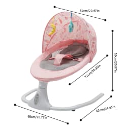 Electric Baby Rocking Chair, Bluetooth Infant Rocker Seat, 12 Built-in Music, Remote Control Skin-Friendly Soft Baby Rocking Seat