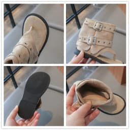 Little Girls Buckle Strap Ankle Boots Sandals 2026 New Summer Kids Flip Beach Shoes Non-slip Simple Boho Style Party Daily Wear