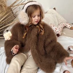 2026 Childrens Faux Fox Fur Coat Thicken Warm Kids Girls Winter Fur Jacket Trendy Toddler Little Girl Outerwears Baby Girls Fur