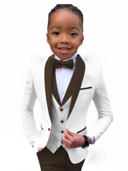 Txjojn New Boys Formal Suit Set 3 Pieces Piano Performance Wear Classy Shawl Lapel Kids Regular Fit Suits Wedding Guest Clothes