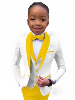 Txjojn New Boys Formal Suit Set 3 Pieces Piano Performance Wear Classy Shawl Lapel Kids Regular Fit Suits Wedding Guest Clothes