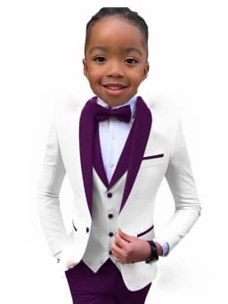 Txjojn New Boys Formal Suit Set 3 Pieces Piano Performance Wear Classy Shawl Lapel Kids Regular Fit Suits Wedding Guest Clothes