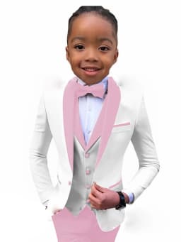 Txjojn New Boys Formal Suit Set 3 Pieces Piano Performance Wear Classy Shawl Lapel Kids Regular Fit Suits Wedding Guest Clothes