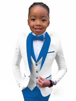 Txjojn New Boys Formal Suit Set 3 Pieces Piano Performance Wear Classy Shawl Lapel Kids Regular Fit Suits Wedding Guest Clothes